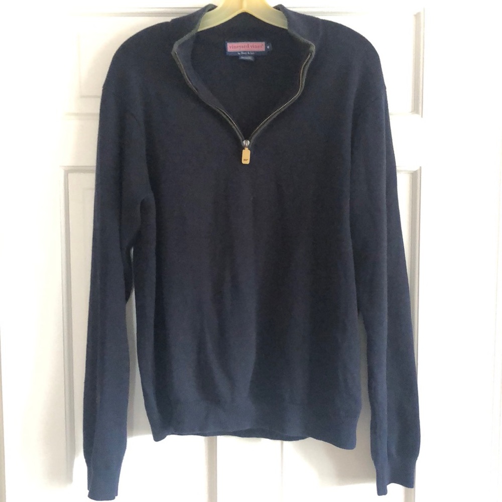 Navy 1/4 zip pullover sweater - Picture 1 of 2